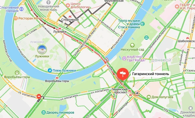 Водители вынуждены стоять | Источник: «Яндекс. Карты»