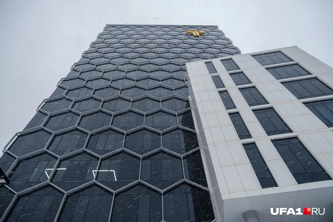 Корреспондент UFA1.RU и исследователь архитектуры поспорили, какой символизм тут спрятан: сравнение жильцов с пчелами или что они купаются в меду? | Источник: Булат Салихов / UFA1.RU