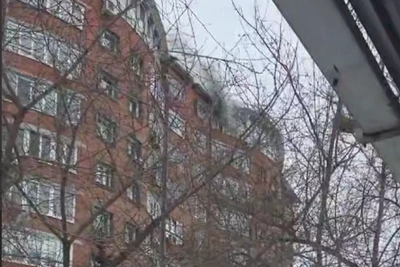 Квартира загорелась на девятом этаже в Новосибирске