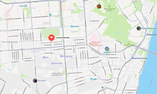 Улица Абызова на карте Воронежа | Источник: Яндекс Карты /yandex.ru/maps