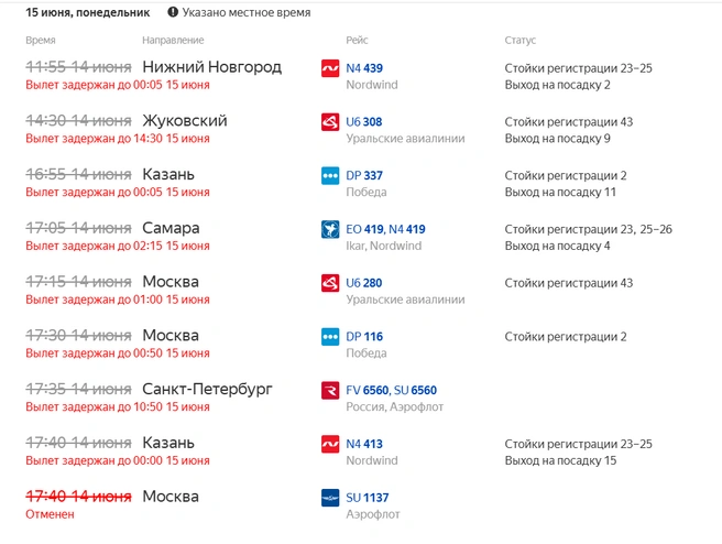 так выглядит табло  | Источник: rasp.yandex.ru