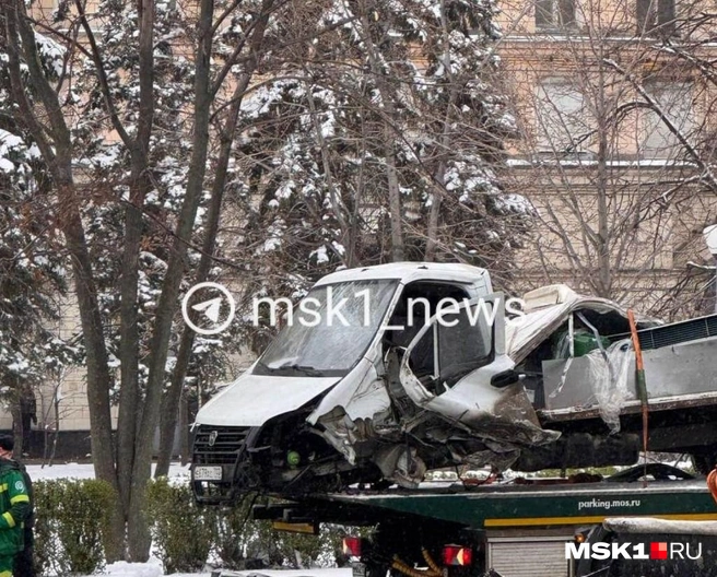 Грузовик сильно пострадал | Источник: MSK1.RU / Telegram