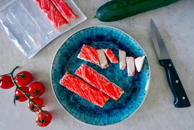 Постный салат: крабовые палочки и яблоко от барнаульки