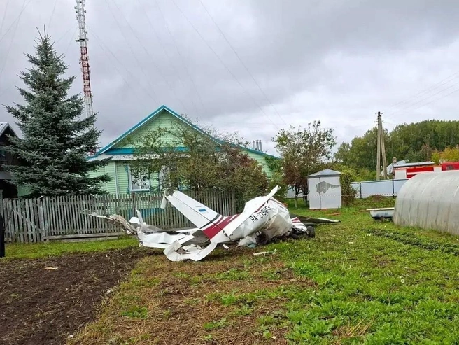 Самолет упал в огороде | Источник: ГУ МЧС РФ по РТ