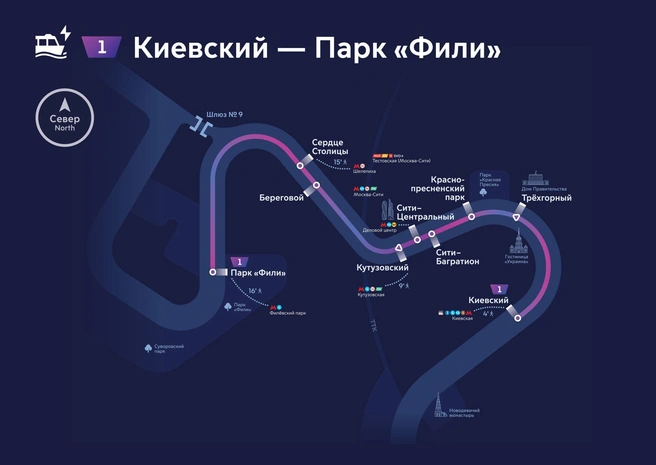 Самый первый маршрут речных трамвайчиков считают лучшим | Источник: transport.mos.ru