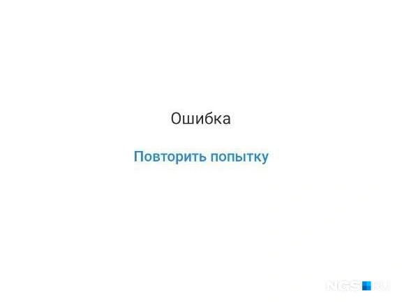 Такое сообщения видят пользователи | Источник: Александра Бруня / NGS.RU