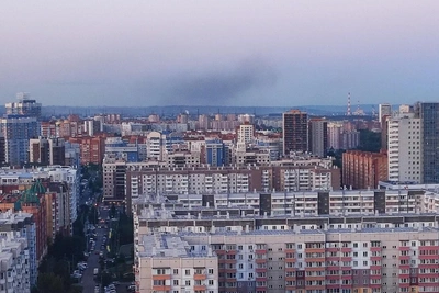 Иномарка вспыхнула на Армейской в Красноярске