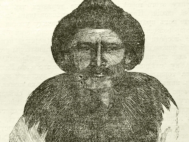 Начальник-сойот. Иллюстрация из журнала «Вокруг света», 1867 год.