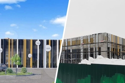 Фасад нового спортивно-развлекательного центра в Ярославле