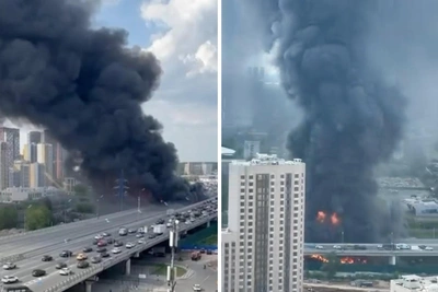 Сильный пожар у метро «Черкизовская»: СВХ в дыму