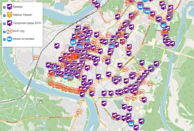 Проект бесплатных городских камер Maps.UfaNet.ru | Источник: «Уфанет»