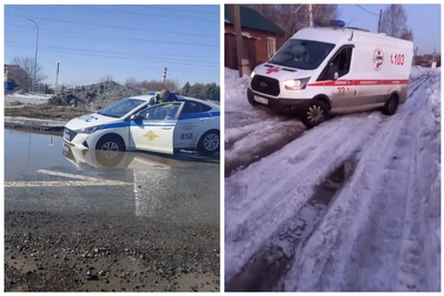 Асфальт исчезает на дорогах Кемерова, застревает полиция и скорая