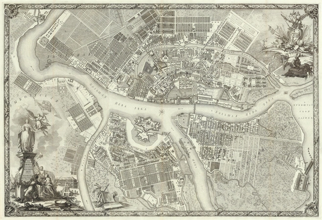 План Петербурга | Источник: Михаил Иванович Махаев The David Rumsey Map Collection, Общественное достояние