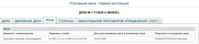 Николая Конушкина признали виновным в особо тяжком преступлении | Источник: Аннинский районный суд / anninsky--vrn.sudrf.ru