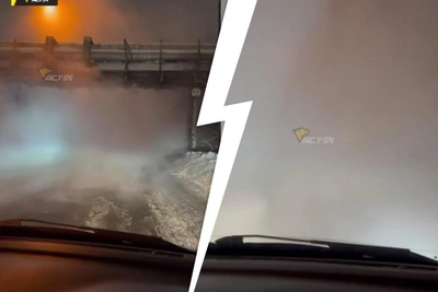 Самосвал повредил трубу с горячей водой в Новосибирске