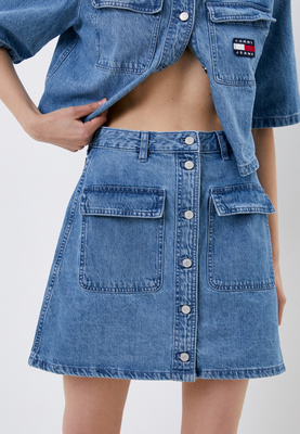 Юбка джинсовая Tommy Jeans, цвет: синий