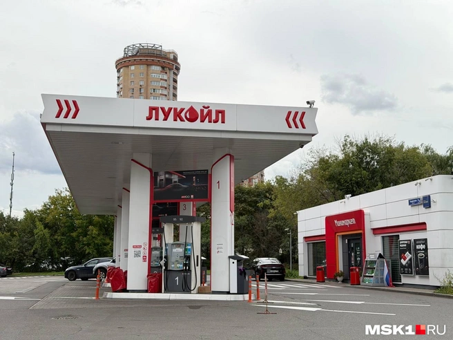 Заправка «Лукойл» на проспекте Андропова ассортиментом не порадовала, зато очередей нет | Источник: Елена Халматова / MSK1.RU