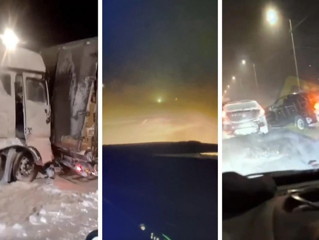 Так выглядели трассы в Татарстане вчера вечером | Источник: «Казань на максималках»; «Казань с огоньком»; «Челны за рулем» / T.me