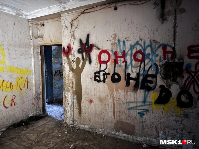 Внутри множество разных рисунков на стенах | Источник: Алина Мельникова / MSK1.RU
