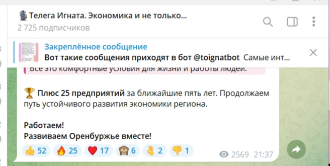 Петухов уже успел подвести итоги работы | Источник: Телега Игната. Экономика и не только / T.me