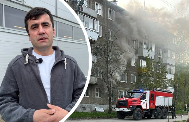 Мужчина несколько раз залазил в горящую кватиру | Источник: Березовский. Сила_БГО (Свердловская область) / Telegram
