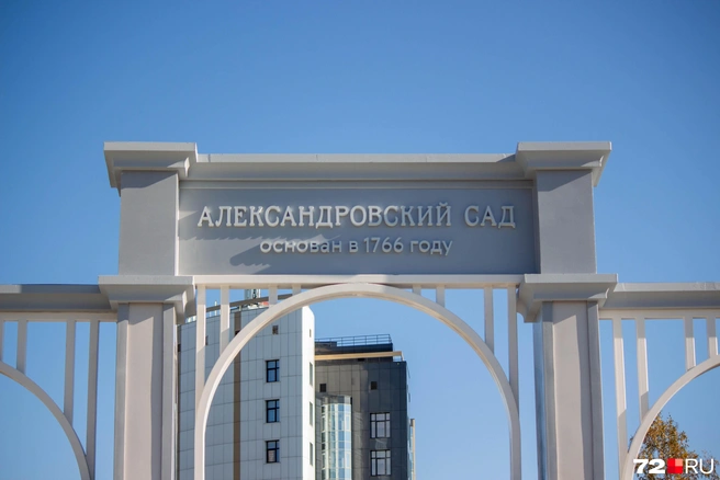 Новая арка появилась около памятника Борцам Революции  | Источник: Павел Красоткин / 72.RU 