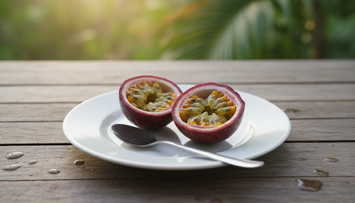 Польза и вред маракуйи: витаминная бомба или провокатор гастрита | Источник: Сгенерировано с помощью Nano Bananа