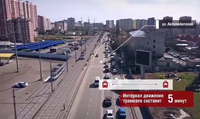 Так представляли трамвайную ветку на ГМР в 2020 году  | Источник: РБК ТВ Юг / youtube.com