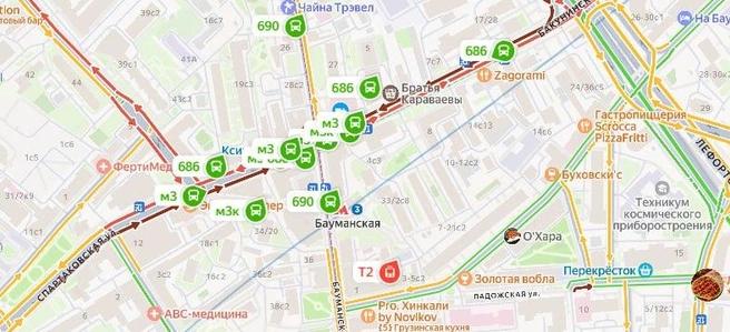 На участке скопились автобусы | Источник: Яндекс Карты