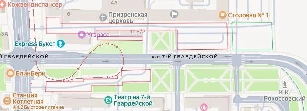 Место, отмеченное зеленым, станет частью платной стоянки | Источник: скриншот сервиса «Яндекс Карты»