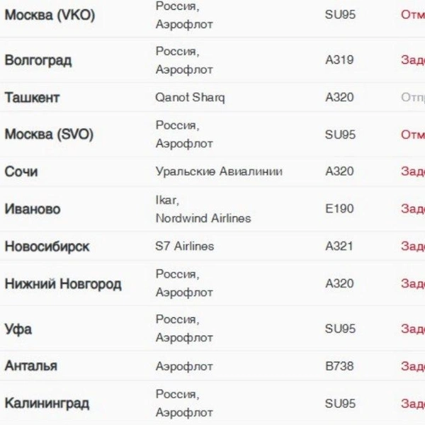 Количество задержек и отмен рейсов выросло в Пулково. В аэропорту просят следить за объявлениями в терминалах | Источник: скриншот сайта pulkovoairport.ru