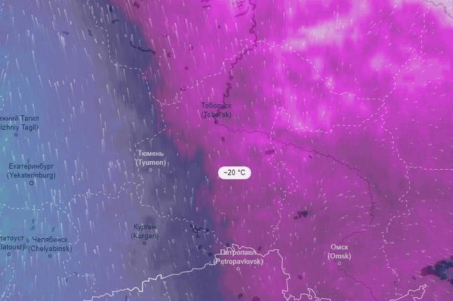 Обстановка в регионе с погодой на 12 марта | Источник: ventusky.com