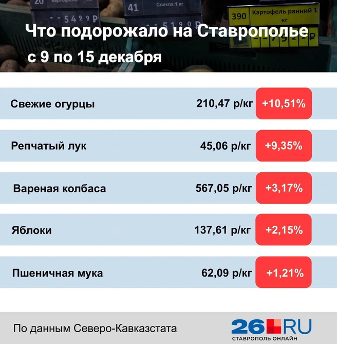 Статистика цен на продукты | Источник: Дарья Гранкина / 26.RU