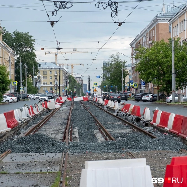 На Белинского полностью обновляют трамвайную линию от Сибирской до Куйбышева | Источник: Василина Любимова / 59.RU