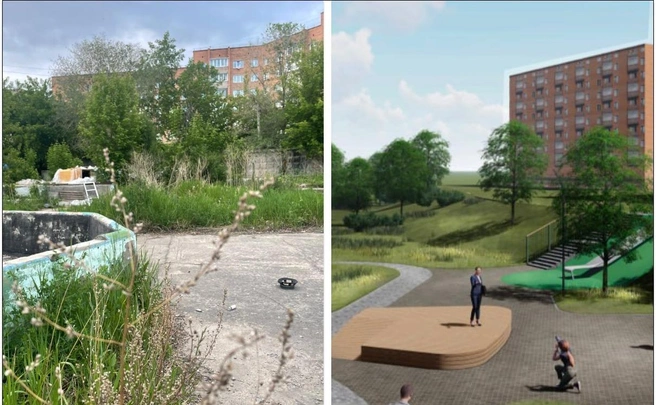 Из пустыря сделают благоустроенный сквер | Источник: Минстрой Красноярского края / Telegram