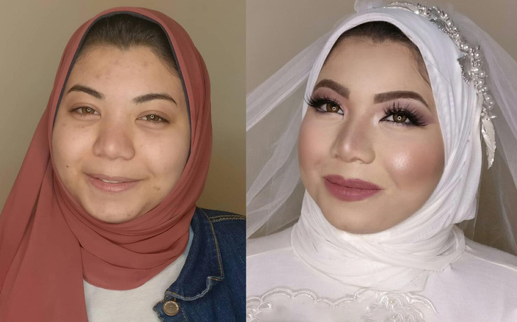Как на самом деле выглядят арабские невесты — 10 фото с макияжем и без