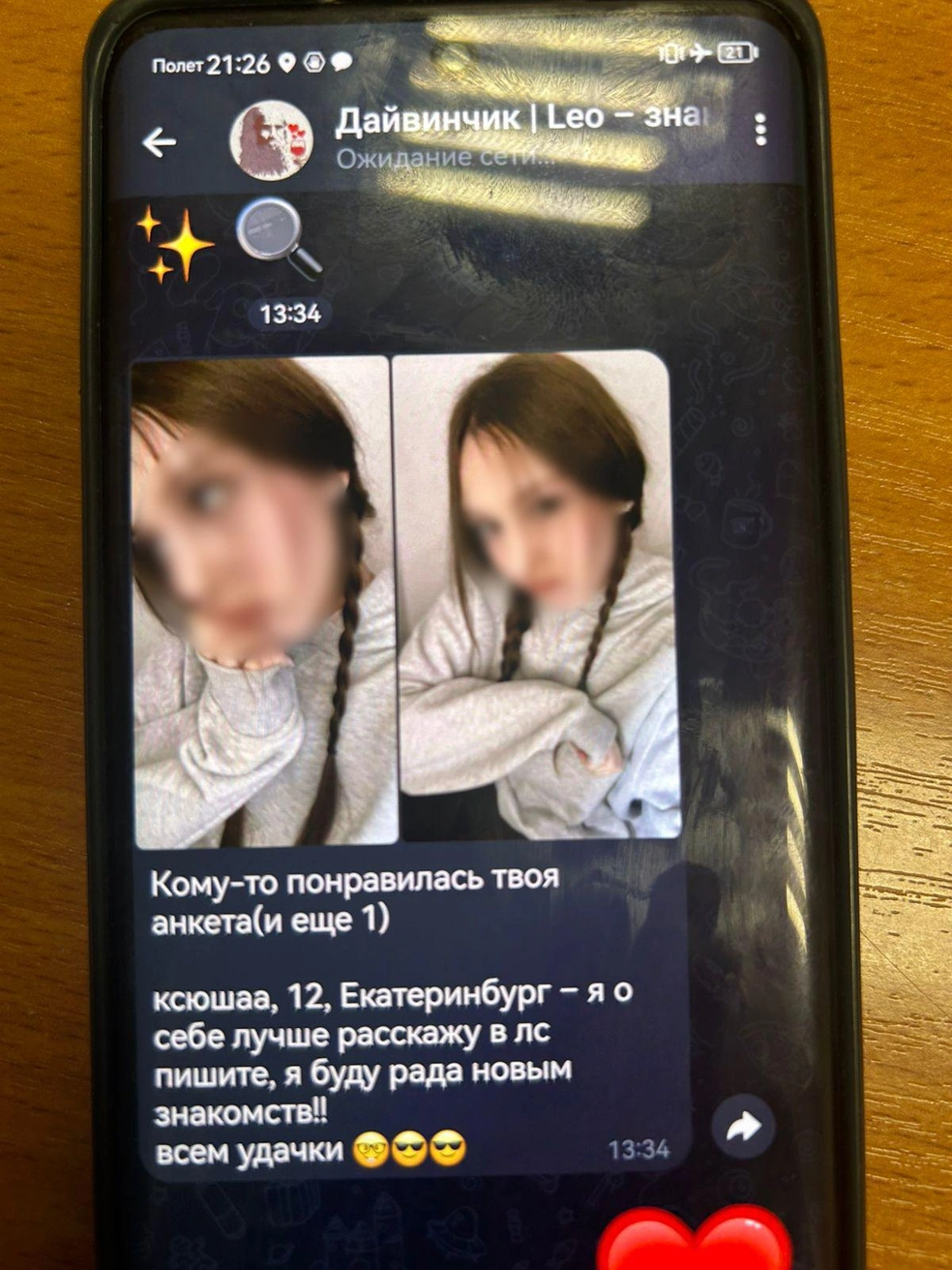 Анкета той самой «Ксюши», которая развела подростка | Источник: полиция Екатеринбурга