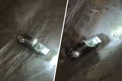 Аэролодка устроила дрифт на дороге у Бугринского моста