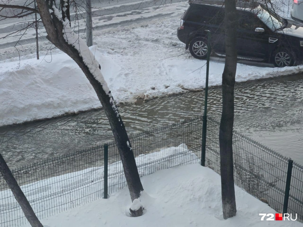Вода течет по улицам | Источник: читатель 72.RU