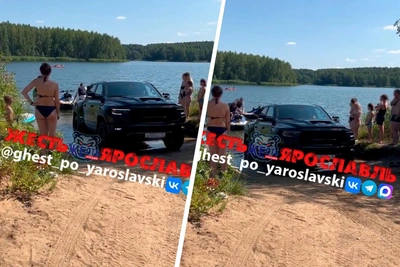 Ярославцы поспорили из-за внедорожника, заехавшего в воду на карьерах