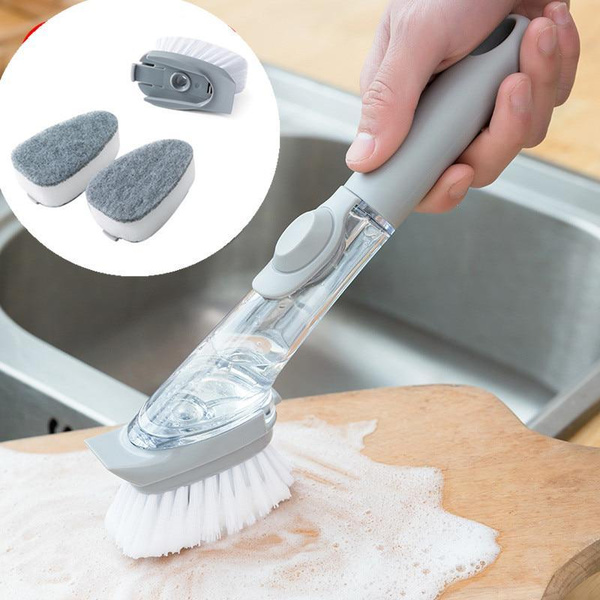 Щетка для удобного мытья посуды с дозатором моющего средства