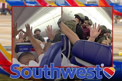 Полиция ворвалась в самолет Southwest с оружием в руках