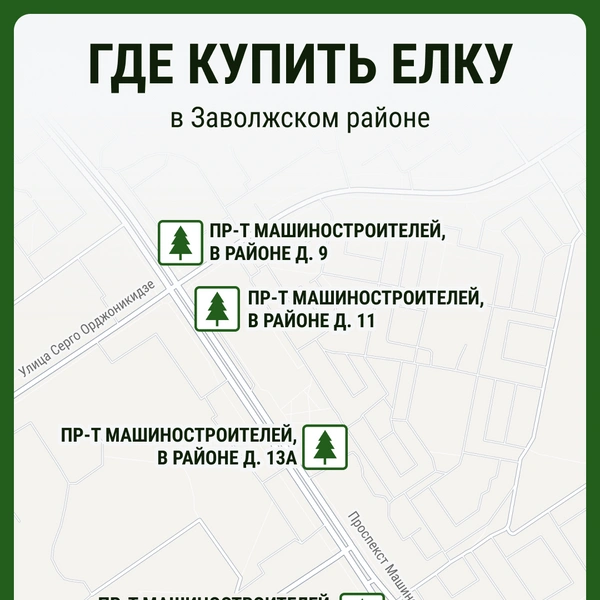 В Заволжском районе все елочные базары будут расположены вдоль проспекта Машиностроителей  | Источник: Мария Романова / Городские медиа