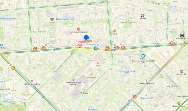 Несколько подвижных составов стоят в районе аварии | Источник: 2ГИС
