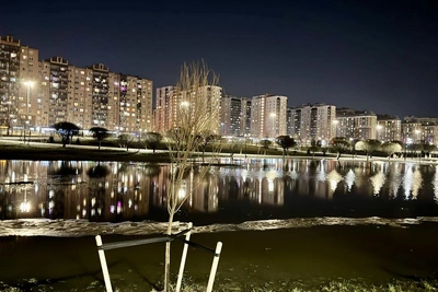 Река Оккервиль вышла из берегов в Кудрово, затопив парк