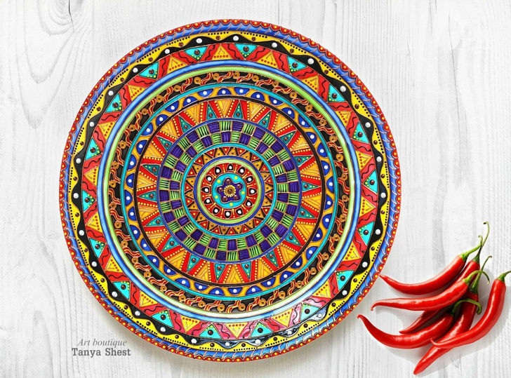 Декоративная тарелка «Горячая Мексика», ручная роспись