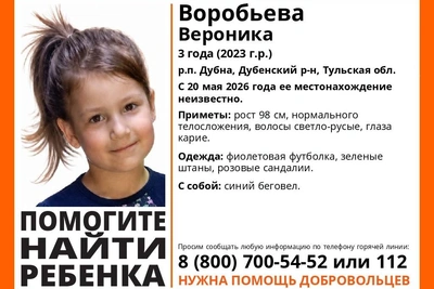 В Тульской области ищут трехлетнюю Веронику Воробьеву