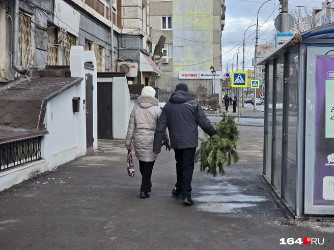 Пожилая пара взяла живую елку для внуков | Источник: Семен Коротов-Майбах / 164.RU
