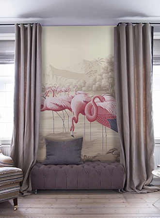 Обои ручной работы Flamingo, de Gournay