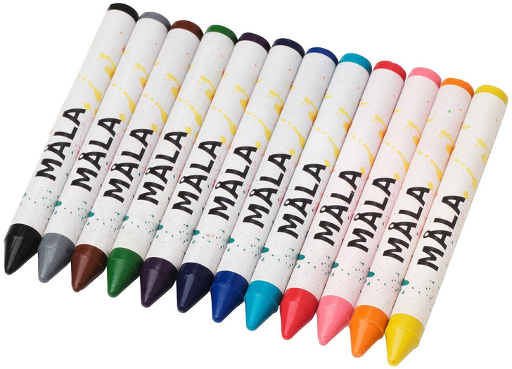 Цветные мелки ИКЕА МОЛА, 12 шт.